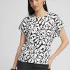 Discount Abstract Bat Wing Sleeve Tee Tops