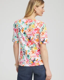 Best Abstract Bateau Neck Tee Tops