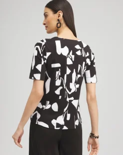 Store Abstract Everyday Elbow Sleeve Tee Tops