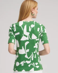 Best Abstract Everyday Elbow Sleeve Tee Tops