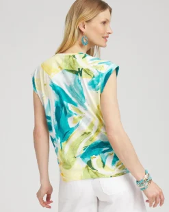 Discount Abstract Knot Front Tee Tops