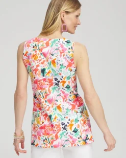 Clearance Abstract Notch Neck Tank Tops