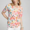 Flash Sale Abstract Notch Neck Tee Tops