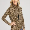 Online Animal Print Banded Hem Top Tops