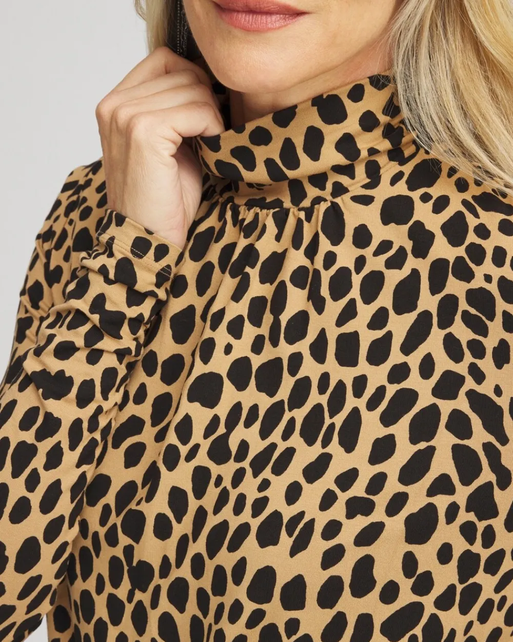 Online Animal Print Banded Hem Top Tops