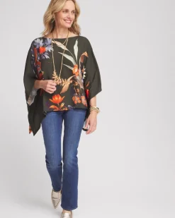 Cheap Autumn Floral Poncho Tops | Ponchos & Ruanas