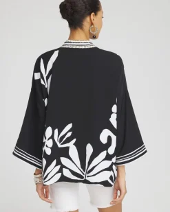 Cheap & White Floral Kimono Tops