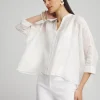 Cheap Black Label™ Button Up Cape Hem Top Tops