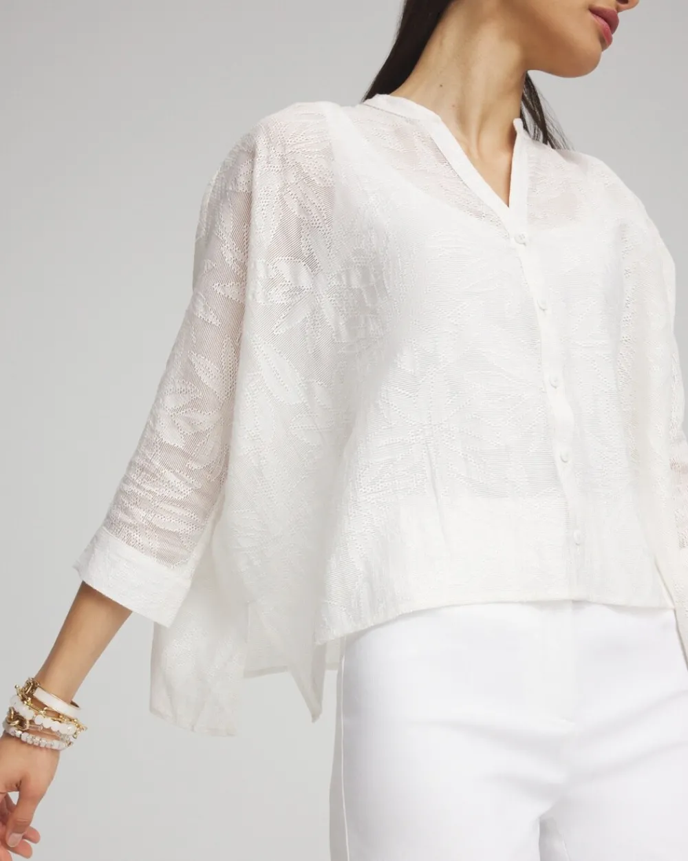 Cheap Black Label™ Button Up Cape Hem Top Tops