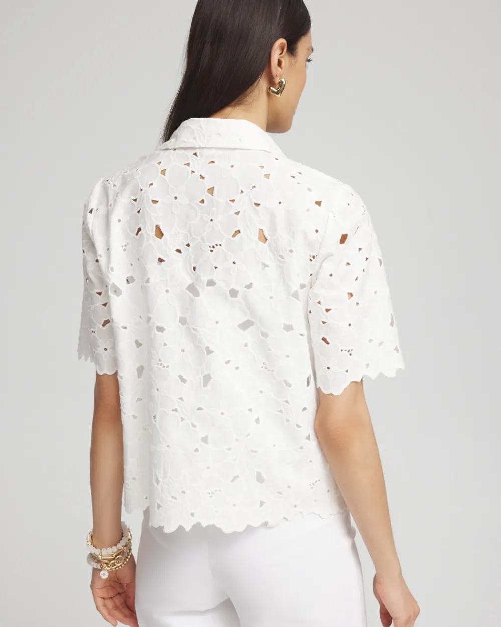 Flash Sale Black Label™ Lace Button Up Top Tops
