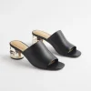 Online Black Leather Mules Shoes