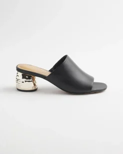 Online Black Leather Mules Shoes