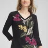 Discount Blooms Print 3/4 Sleeve Perfect Tee Tops
