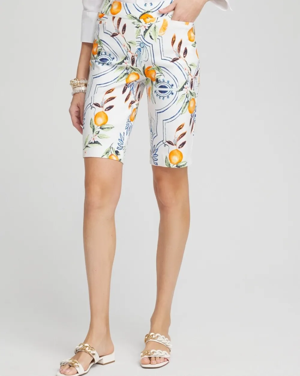 Outlet Brigitte 10" Tropical Print Shorts Pants