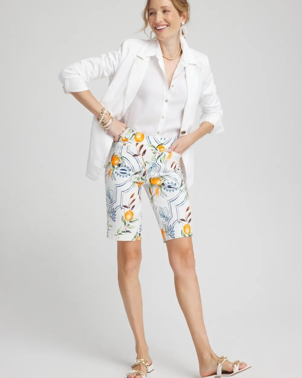 Outlet Brigitte 10" Tropical Print Shorts Pants