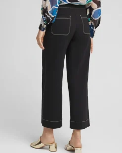 Best Sale Brigitte Contrast Stitch Wide Leg Cropped Pants Pants