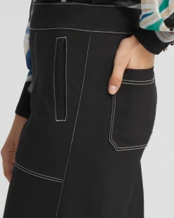 Best Sale Brigitte Contrast Stitch Wide Leg Cropped Pants Pants