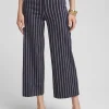 Shop Brigitte Double Stripe Wide Leg Cropped Pants Pants