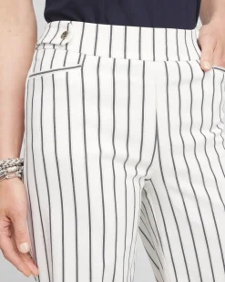 Shop Brigitte Double Stripe Wide Leg Cropped Pants Pants