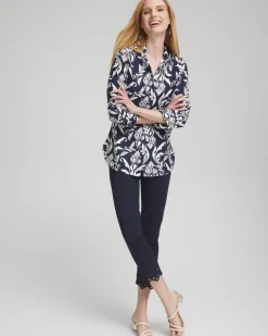 Online Brigitte Eyelet Hem Slim Cropped Pants Pants