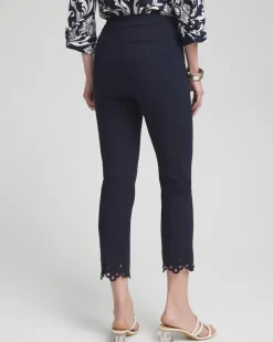 Online Brigitte Eyelet Hem Slim Cropped Pants Pants