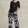 Shop Brigitte Swirl Wide Leg Cropped Pants Pants