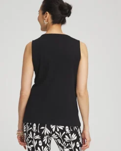 Cheap Button Detail Tank Tops