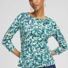 Shop Camo 3/4 Sleeve Bateau Neck Tee Tops