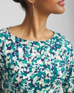 Shop Camo 3/4 Sleeve Bateau Neck Tee Tops