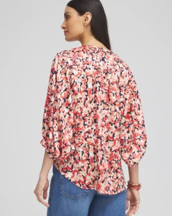 Outlet Camo Tie-Front Blouse Tops