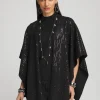 Cheap Cashmere Blend Sequin Ruana Tops | Ponchos & Ruanas