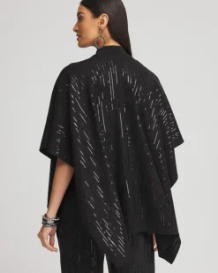 Cheap Cashmere Blend Sequin Ruana Tops | Ponchos & Ruanas