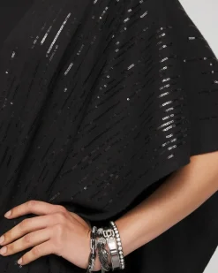 Cheap Cashmere Blend Sequin Ruana Tops | Ponchos & Ruanas