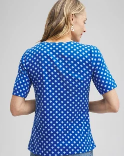 Shop Checkered Everyday Elbow Sleeve Tee Tops