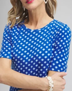 Shop Checkered Everyday Elbow Sleeve Tee Tops