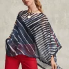 Shop Chiffon Abstract Lines Poncho Tops