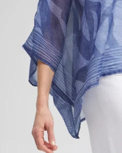 Shop Chiffon Cool Abstract Poncho Tops