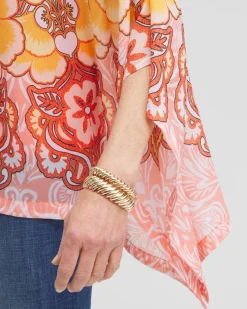 Discount Chiffon Paisley Poncho Tops