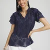 New Chiffon Ruffle Neck Blouse Tops