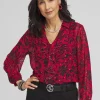 Outlet Chiffon Ruffle Neck Blouse Tops | Blouses & Shirts