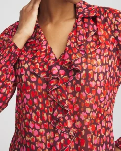 Clearance Chiffon Ruffle-Trim Blouse Tops | Blouses & Shirts