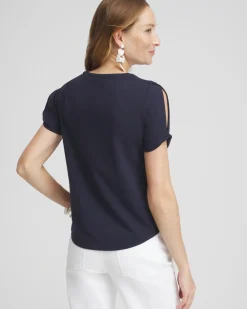Fashion Cold Shoulder Tee Tops