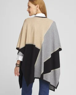Hot Colorblock Lurex Ruana Ponchos & Ruanas