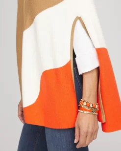 Fashion Colorblock Sweater Cape Tops | Ponchos & Ruanas