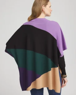 Best Colorblock Sweater Ruana Tops | Ponchos & Ruanas