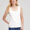 Cheap Contour Cotton™ Square Neck Tank Tops