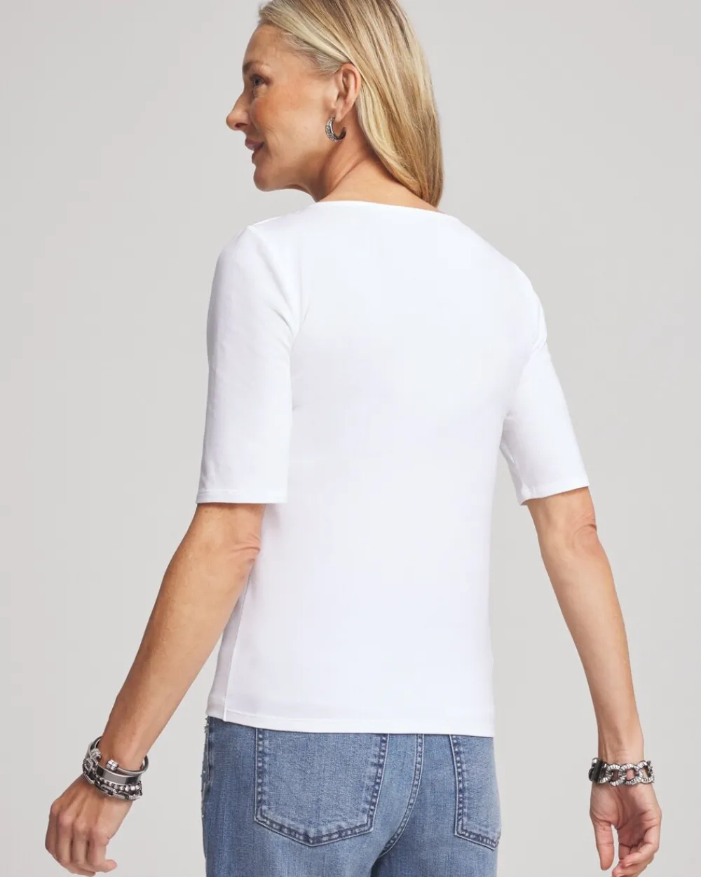 Sale Contour Cotton™ Square Neck Tee Tops | Tees