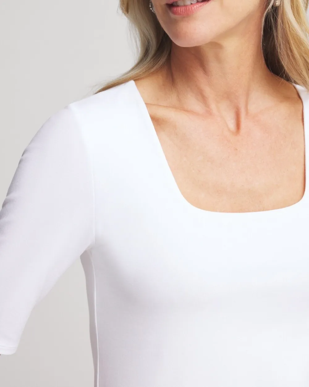 Sale Contour Cotton™ Square Neck Tee Tops | Tees
