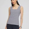 Outlet Contour Cotton™ Stripe Square Neck Tank Tops