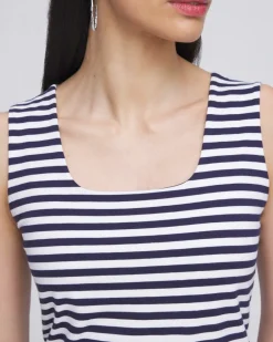 Outlet Contour Cotton™ Stripe Square Neck Tank Tops